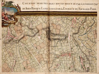 Mappa di Highgate, Kentish Town, Holloway, Tottenham e Newington da John Rocque