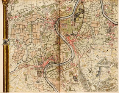 Mappa di Hounslow, Twickenham e Richmond da John Rocque