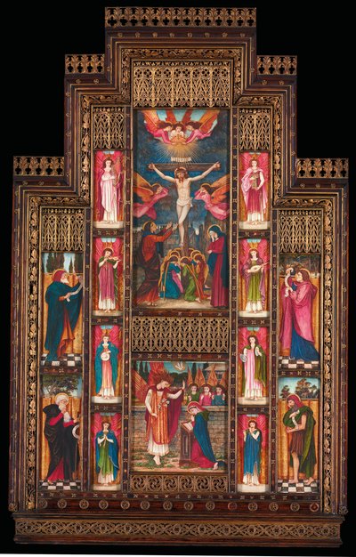 Progetto per il reredos alla Chiesa della Santissima Trinità, Firenze, in cornice revival gotico di Bernini di Firenze da John Roddam Spencer Stanhope