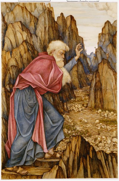 La visione di Ezechiele: la valle delle ossa secche da John Roddam Spencer Stanhope