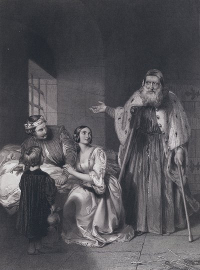Francesco Foscari, Doge di Venezia, che pronuncia la sentenza di esilio al figlio Giacopo da John Rogers (after) Herbert
