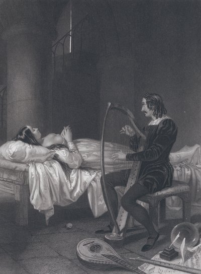 Il musicista di Malamocco da John Rogers (after) Herbert