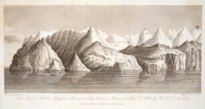 Capo Byam Martin, Monte Pofsefsion e Capo Fanshawe, scoperti il 1° settembre 1818 dalla HMS Isabella, illustrazione da 