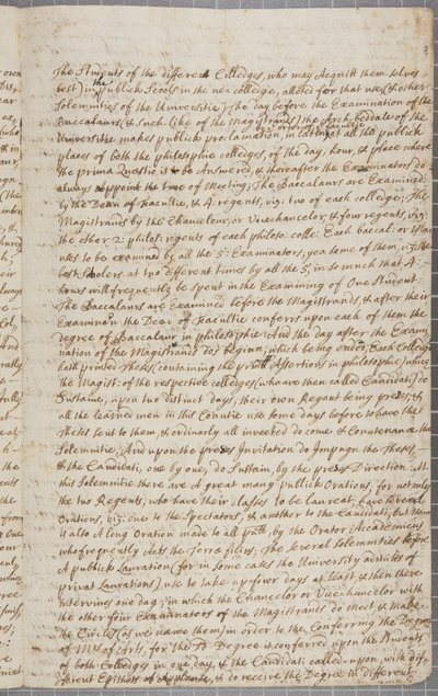 Lettera di John Row, studente a St Andrews, a suo zio, 1691 da John Row