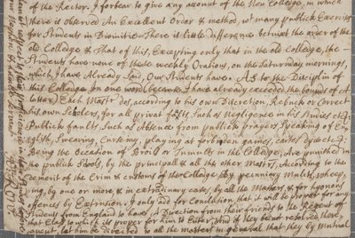 Una lettera di John Row, studente a St Andrews, a suo zio, 1691 da John Row