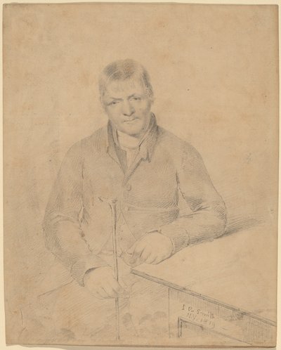 Uomo seduto a un tavolo da John Rubens Smith