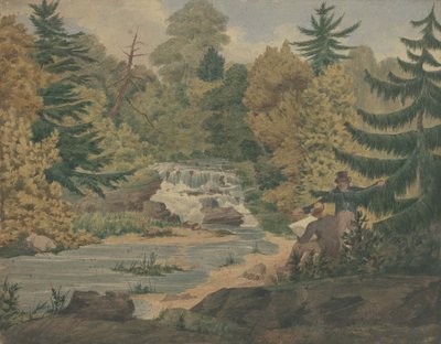 Vista delle seconde cascate sul fiume Sawkill, c.1840 da John Rubens Smith