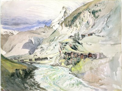 Una Valle Alpina: Il Cervino in Lontananza da John Ruskin