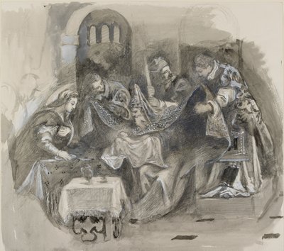 Disegno della Circoncisione di Tintoretto nella Scuola Grande di San Rocco, agosto 1869 da John Ruskin