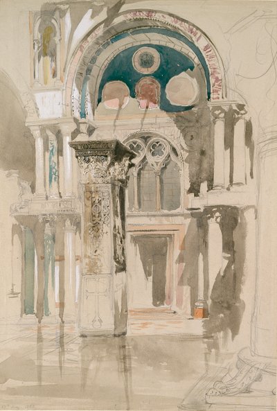 Parte della Basilica di San Marco, Venezia: Schizzo dopo la Pioggia, 27 Maggio 1846 da John Ruskin