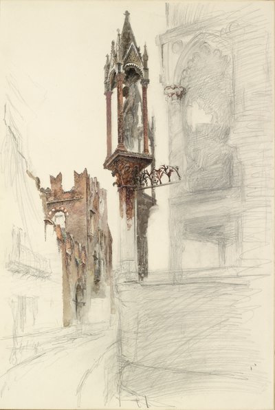 Studio di una Nicchia che circonda la Tomba di Cansignorio della Scala a Verona da John Ruskin
