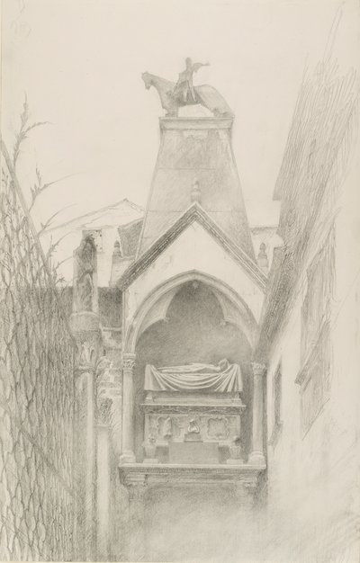 Studio della tomba di Can Grande della Scala a Verona, maggio-agosto 1869 da John Ruskin