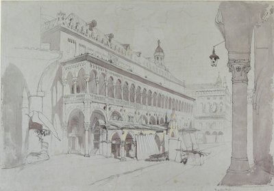 Il Palazzo della Ragione e Piazza delle Erbe, Padova, maggio 1841 da John Ruskin