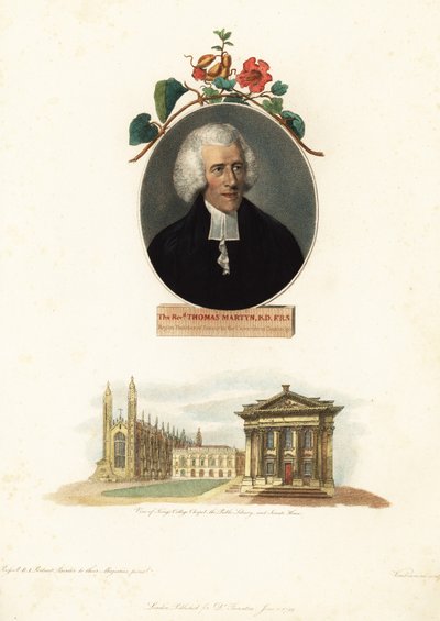 Thomas Martyn, Professore di Botanica, Università di Cambridge, 1799 (incisione) da John Russel