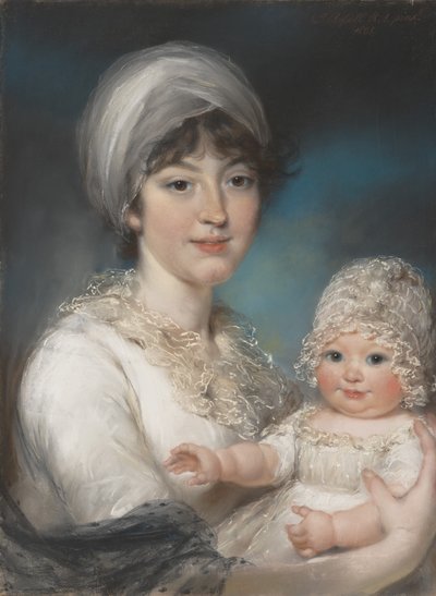 Signora Robert Shurlock Henrietta Ann Jane Russell e sua figlia Ann da John Russell