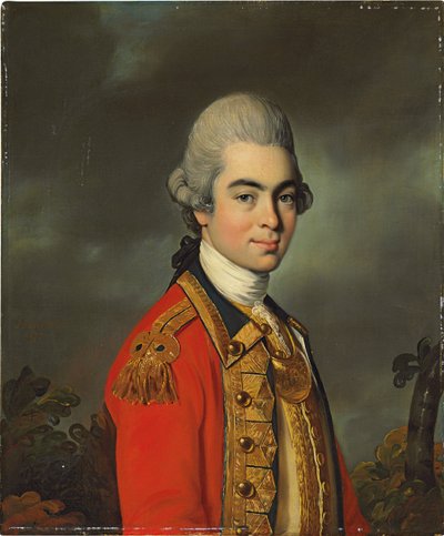 Ritratto del tenente generale Sir James Duff, mezzo busto, in uniforme militare, 1771 da John Russell