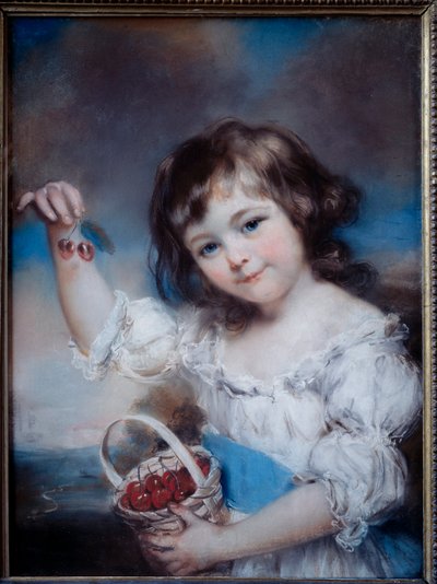 Ritratto di una bambina nel cesto di ciliegie da John Russell