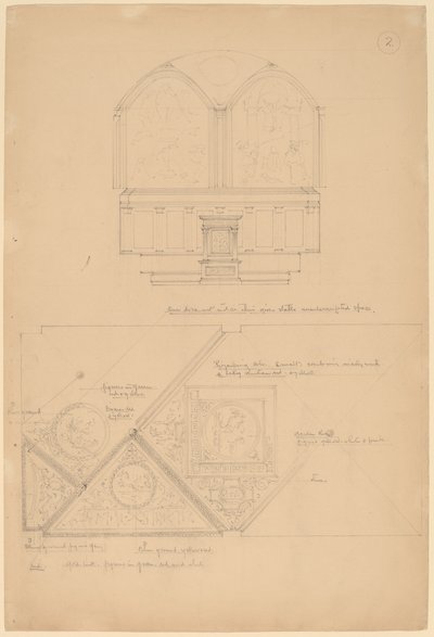 Studio di un altare e pannelli del soffitto da John Russell Pope