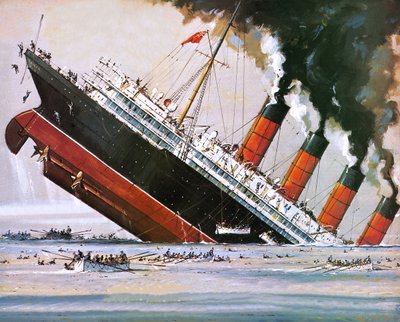 Affondamento del Lusitania nel maggio 1915 (litografia) da John S. Smith