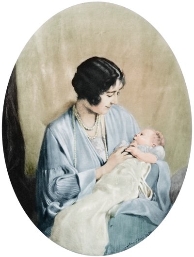 Regina Elisabetta con la principessa Elisabetta nel 1926 da John Saint Helier Lander