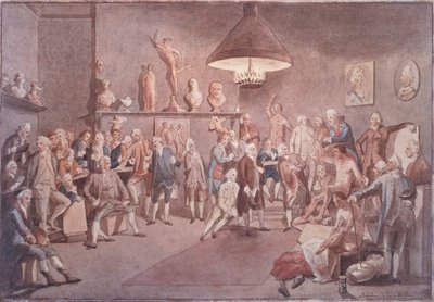 Gli Accademici della Royal Academy di Londra, copia di un dipinto di Johann Zoffany da John Sanders