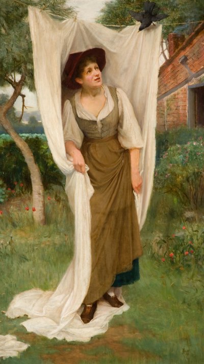 Lavandaia Spaventata da un Merlo, 1891 da John Scott