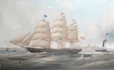 La nave Utinia al largo di Tynemouth da John Scott