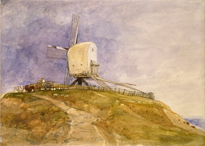 Un mulino a vento su una collina a Eye, Suffolk, inizio XIX secolo da John Sell Cotman