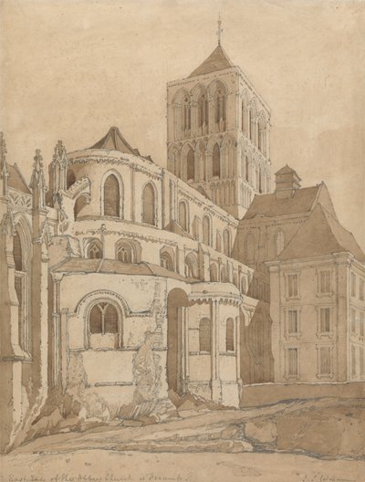 Abbazia di Fecamp, Normandia, c.1817-20 da John Sell Cotman