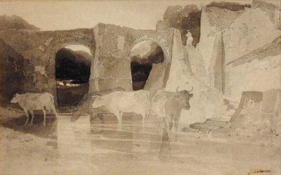 Ponte e mucche da John Sell Cotman