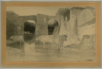 Ponte e Mucche, c.1803-04 da John Sell Cotman