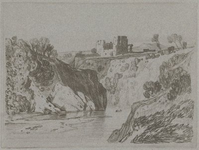 Castello sopra una gola rocciosa da John Sell Cotman