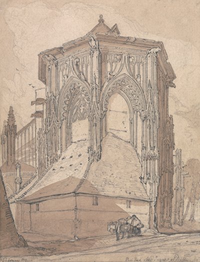 Estremità orientale di Saint Jacques a Dieppe, Normandia da John Sell Cotman