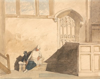 Fattorino addormentato in una chiesa da John Sell Cotman