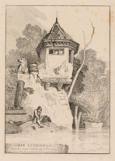 Liber Studiorum, Frontespizio, Vista di una casa giardino sulle rive del fiume Yare, 1838 da John Sell Cotman
