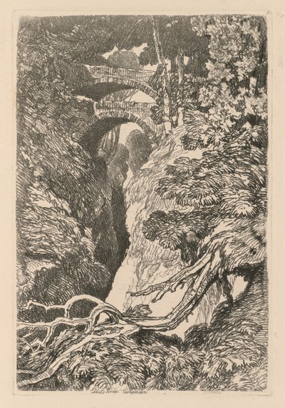 Liber Studiorum: Tavola 10, Il Ponte del Diavolo, Cardinganshire da John Sell Cotman
