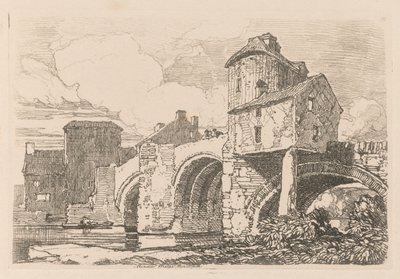 Liber Studiorum: Tavola 26, Ponte Monnow, Monmouthshire da John Sell Cotman
