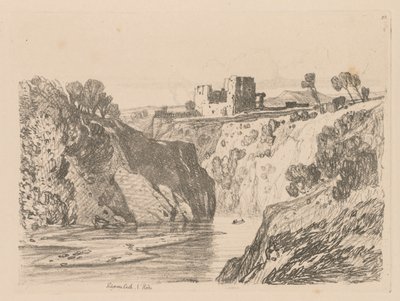 Liber Studiorum: Tavola 27, Castello di Kilgarren, Galles del Nord, 1838 da John Sell Cotman