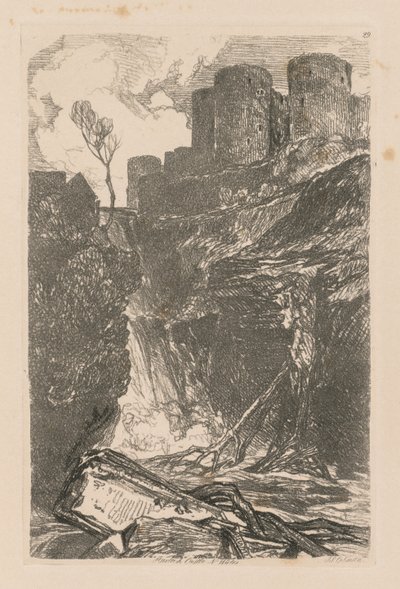 Liber Studiorum: Tavola 29, Castello di Harlech, Galles del Nord, 1838 da John Sell Cotman