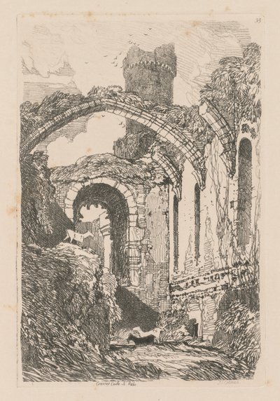 Liber Studiorum: Tavola 33, Castello di Conway, Galles del Nord da John Sell Cotman