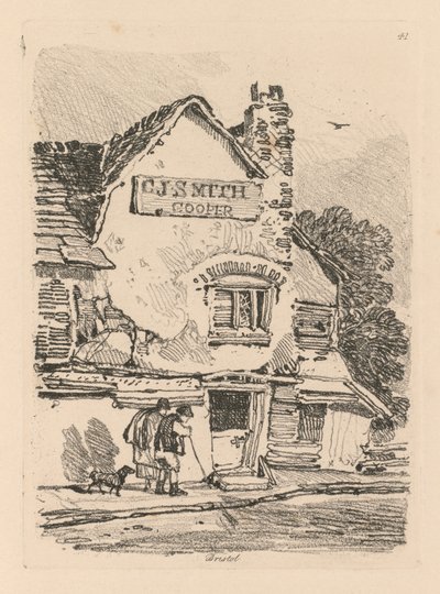 Liber Studiorum: Tavola 41, Casa a Bristol, 1838 da John Sell Cotman