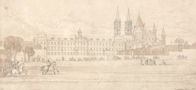 Scuola militare e chiesa abbaziale di St Stephen a Caen da John Sell Cotman