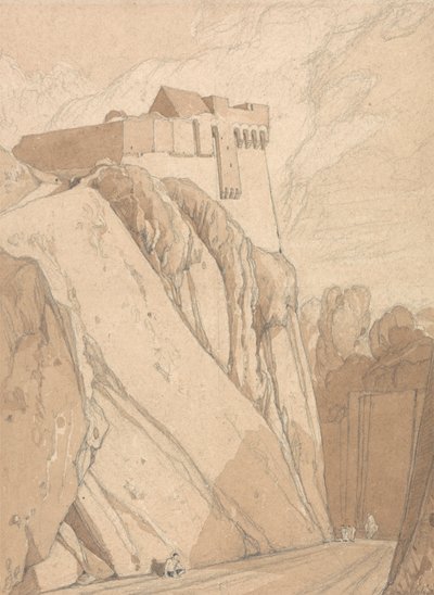 Parte delle vecchie fortificazioni a Saint Lo, Normandia da John Sell Cotman