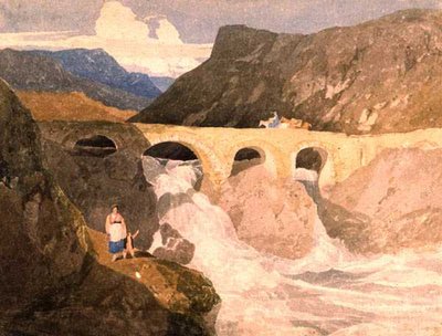 Strada per Capel Curig, Galles del Nord da John Sell Cotman