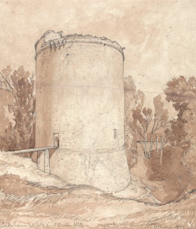 Torre rotonda, Castello di Lillebonne, Normandia da John Sell Cotman