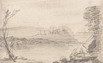 Rovina su un lago, alla maniera di Richard Wilson da John Sell Cotman