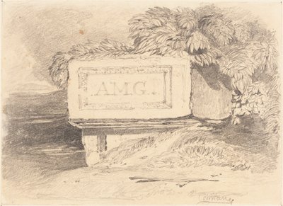 Tomba rovinata con iscrizione "A.M.G." da John Sell Cotman