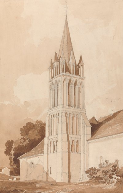 Vista sud-est della Chiesa di Ifs, vicino a Caen, Normandia da John Sell Cotman