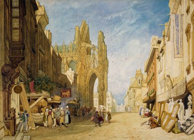 Scena di strada ad Alençon, Normandia da John Sell Cotman