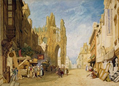 Scena di strada ad Alençon, Normandia, 1828 da John Sell Cotman